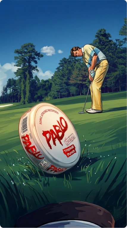 Golf ball rolling creative.